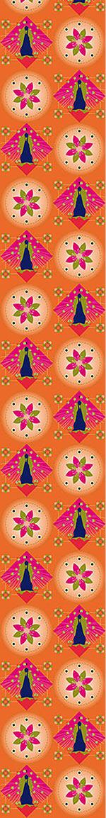 patterned-wallpaper-peacock-and-blossoms-orange