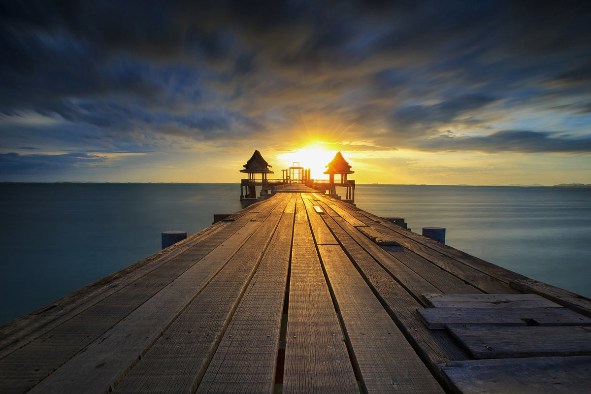 photo-wallpaper-sunset-at-the-wooden-bridge