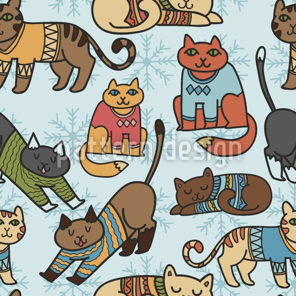 patterned-wallpaper-winter-cats