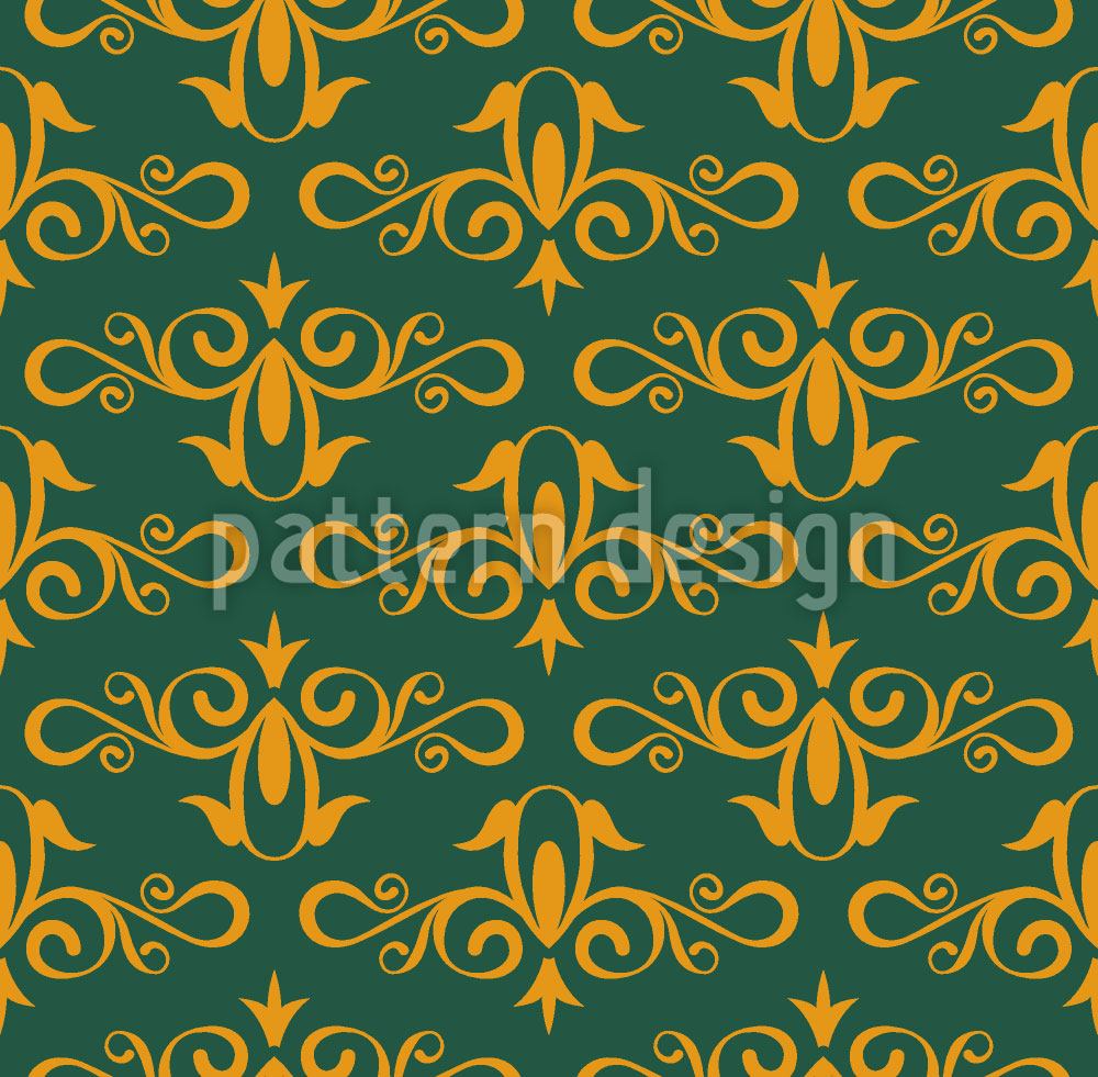 patterned-wallpaper-cinderella-green