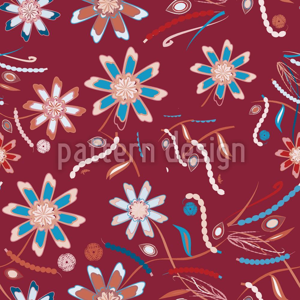 patterned-wallpaper-flowers-dance-red