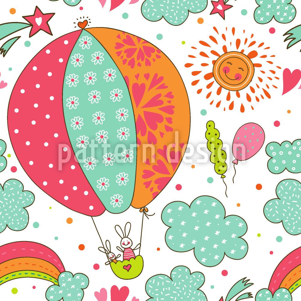 patterned-wallpaper-bunny-balloon-ride