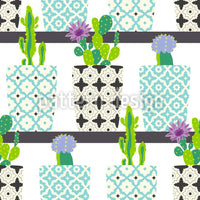 patterned-wallpaper-cactus-pots-on-shelves