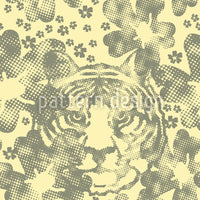 patterned-wallpaper-wild-tiger-in-the-flower-garden