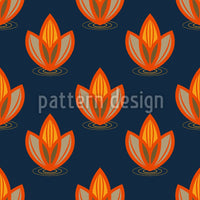 patterned-wallpaper-lotus-orange