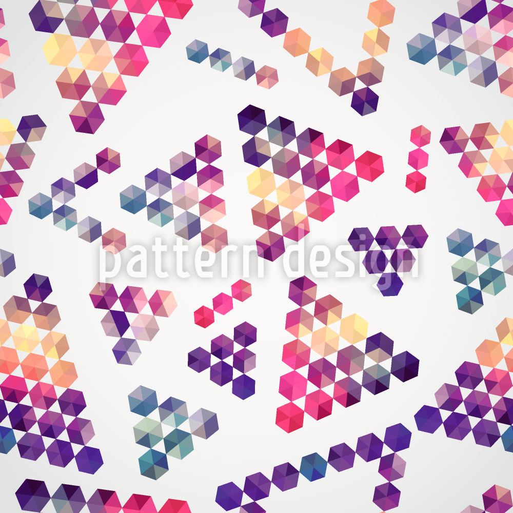 patterned-wallpaper-crystals-in-triangular-shape