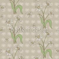 patterned-wallpaper-daisy-flower-beige