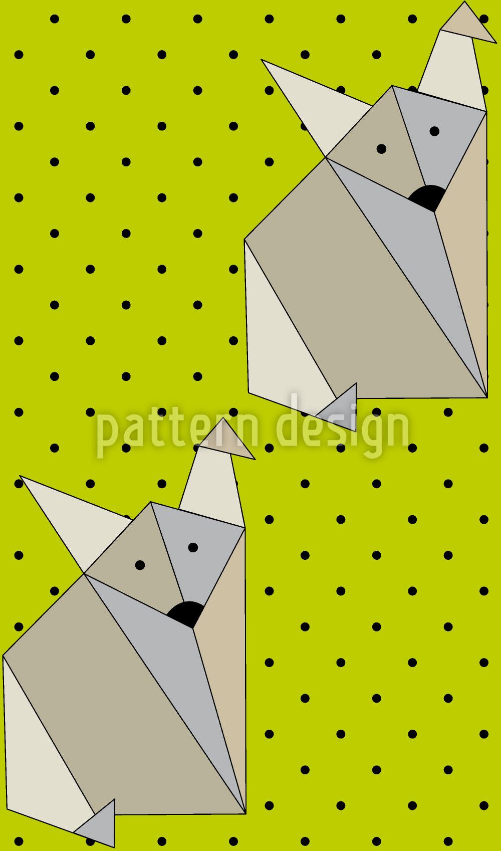 patterned-wallpaper-origami-fox-dot