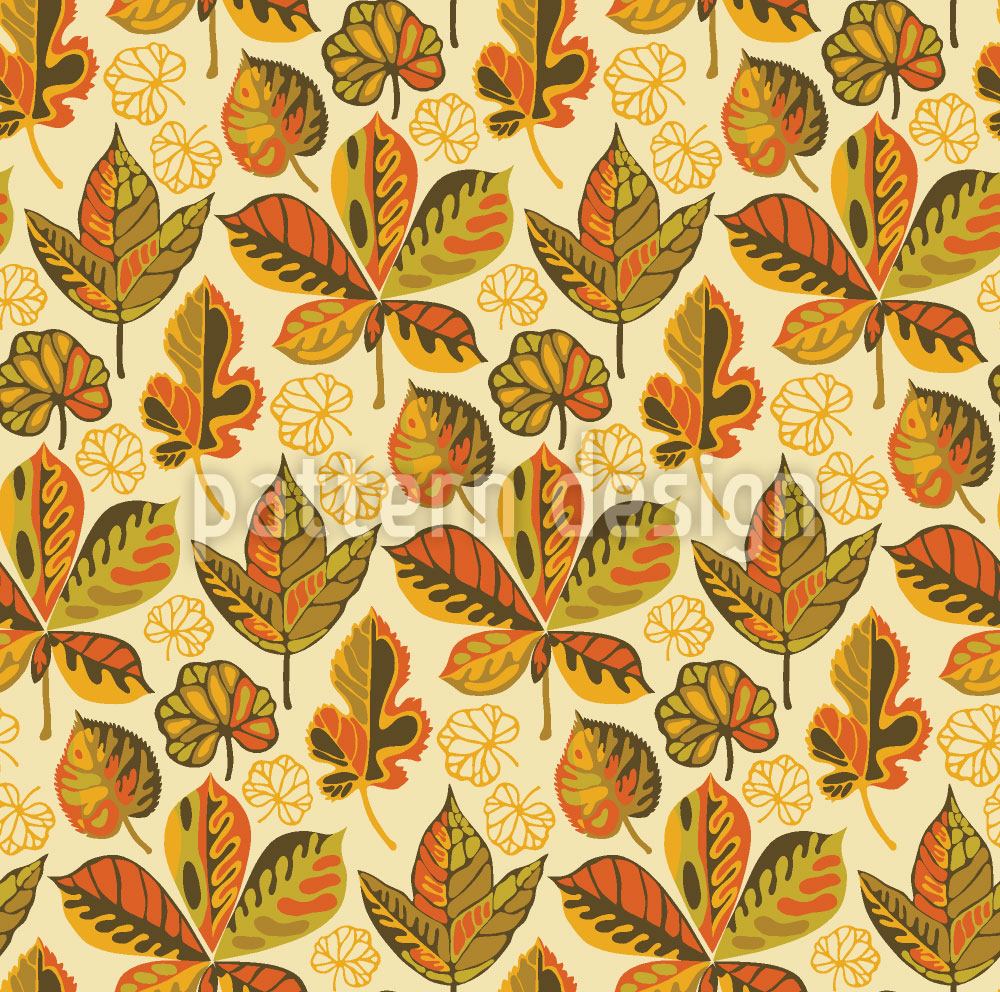 patterned-wallpaper-golden-leaves-morning-glory