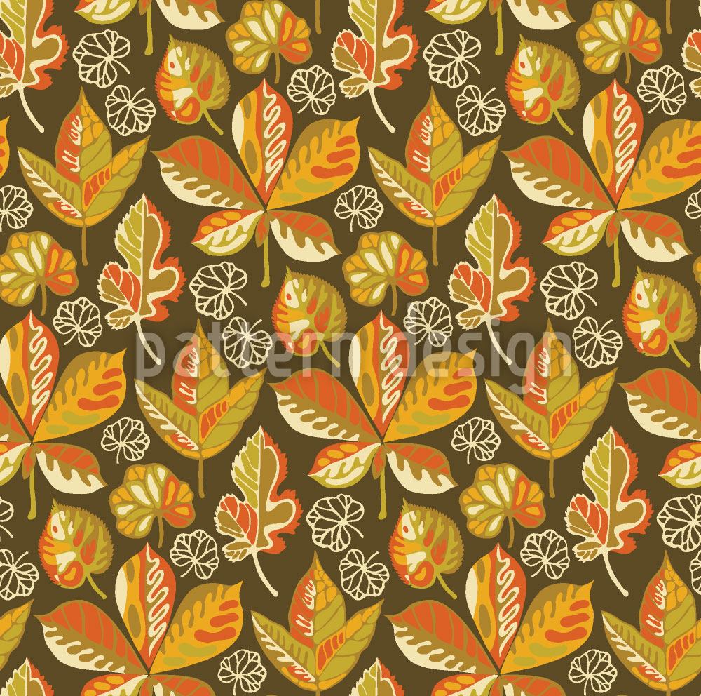 patterned-wallpaper-golden-leaves-evening