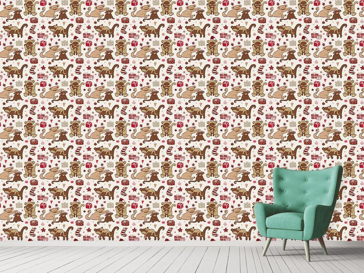 patterned-wallpaper-have-a-monkey-christmas