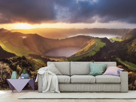 photo-wallpaper-azores-sete-cidades-sunset-panorama