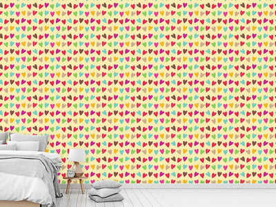 patterned-wallpaper-crocheted-hearts