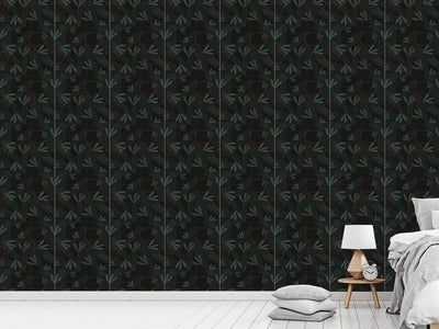 patterned-wallpaper-circles-and-leaves