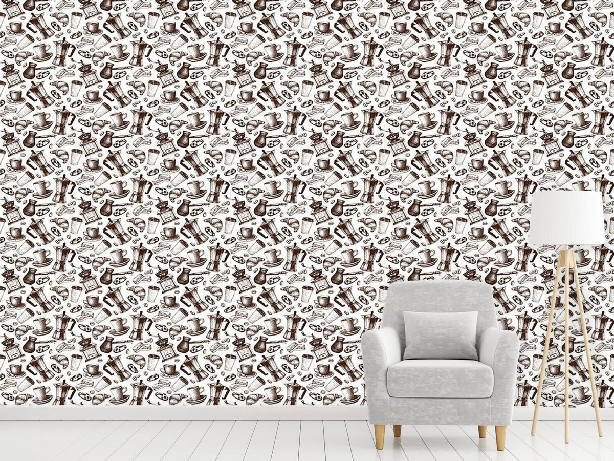 patterned-wallpaper-vintage-coffee