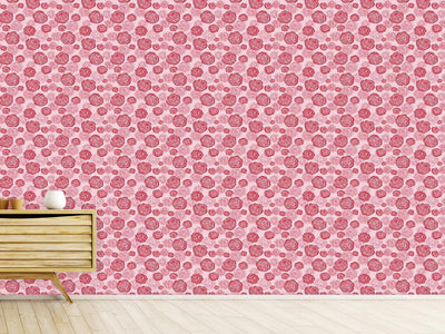 patterned-wallpaper-rose-blooms-red-pink