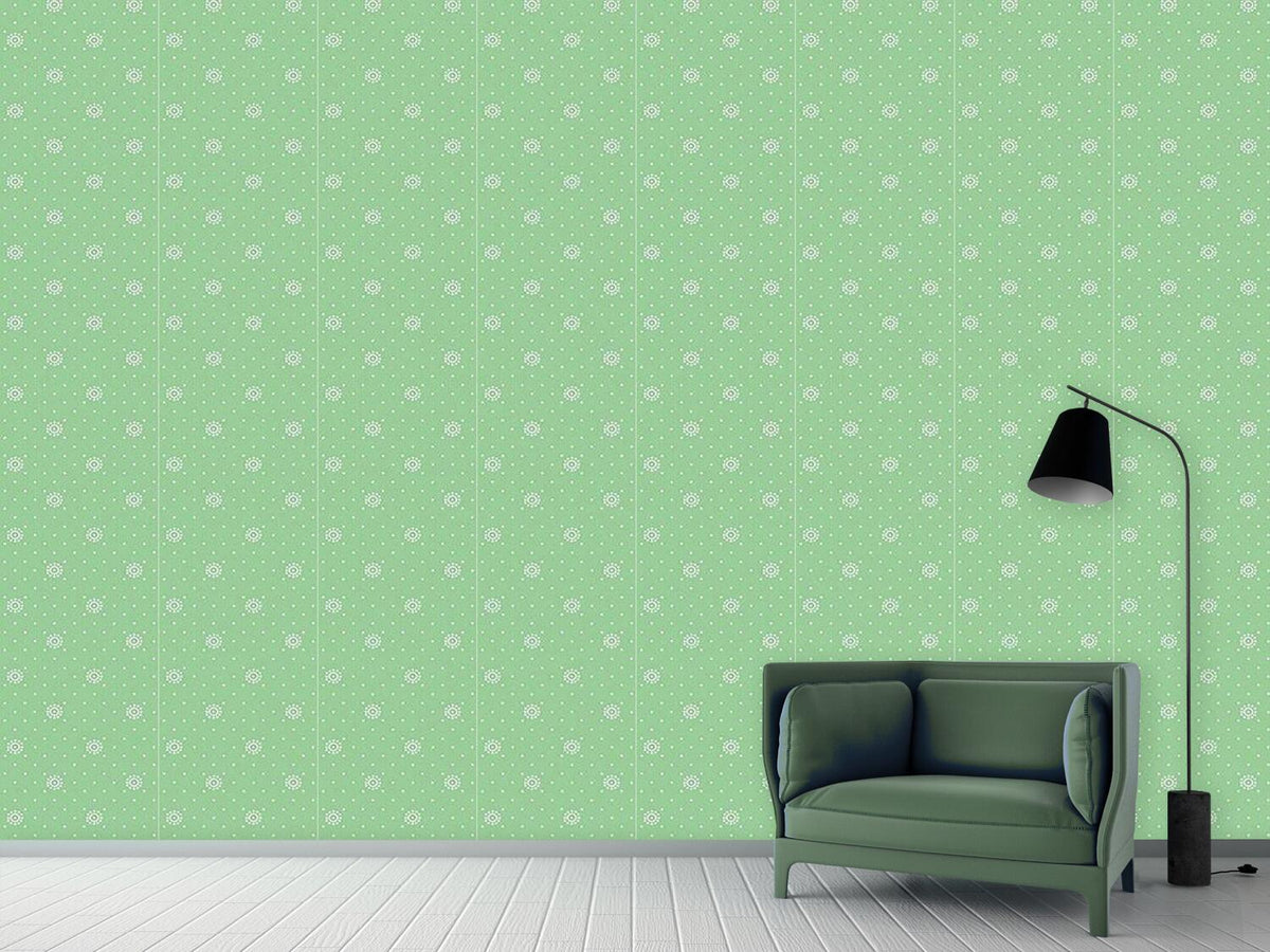 patterned-wallpaper-flowers-on-green