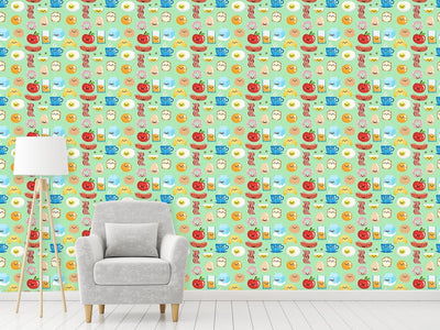 patterned-wallpaper-smiling-breakfast