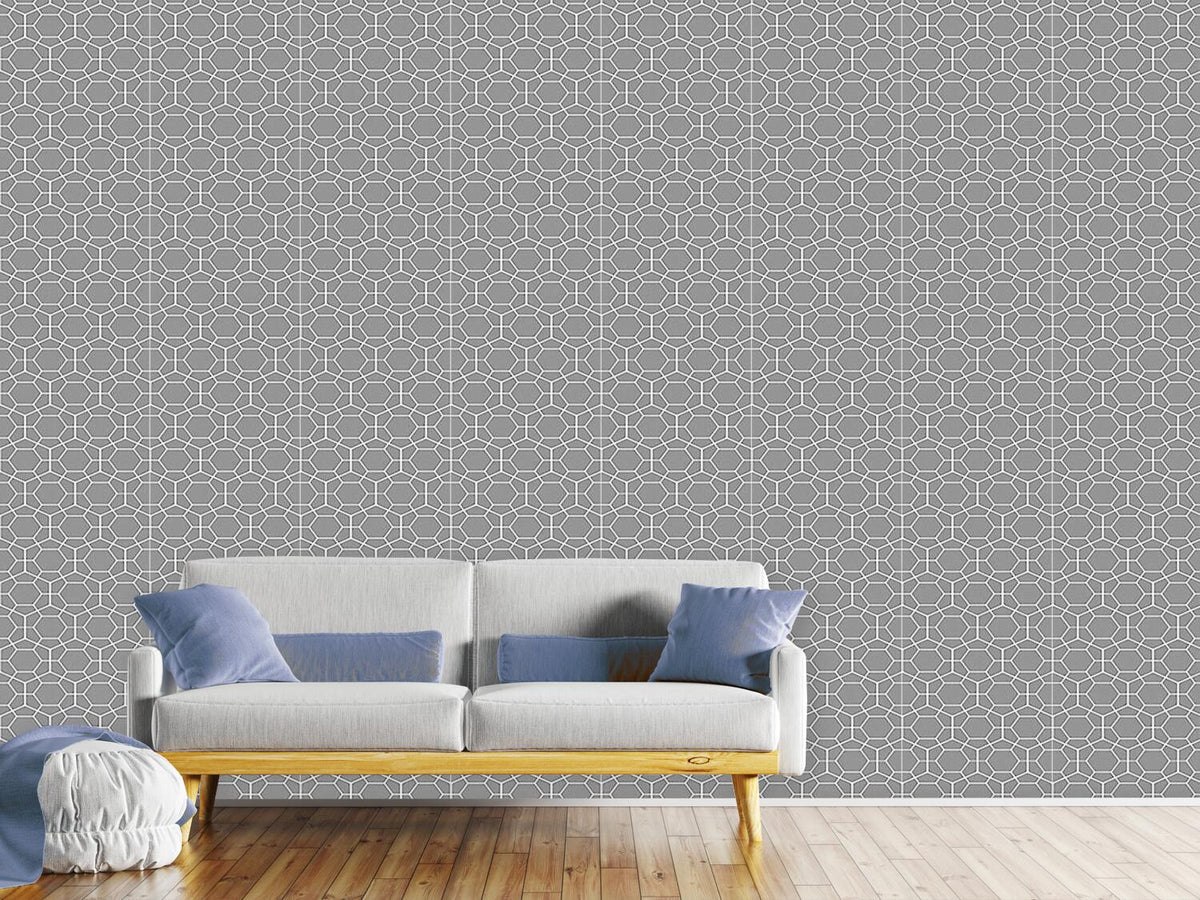 patterned-wallpaper-hexagon-netz