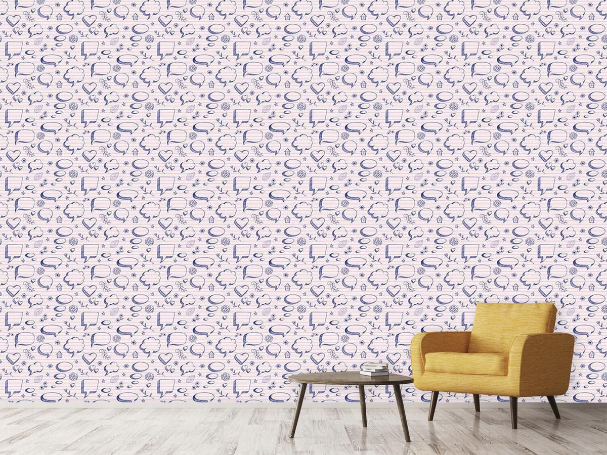 patterned-wallpaper-speach-bubbles-on-paper