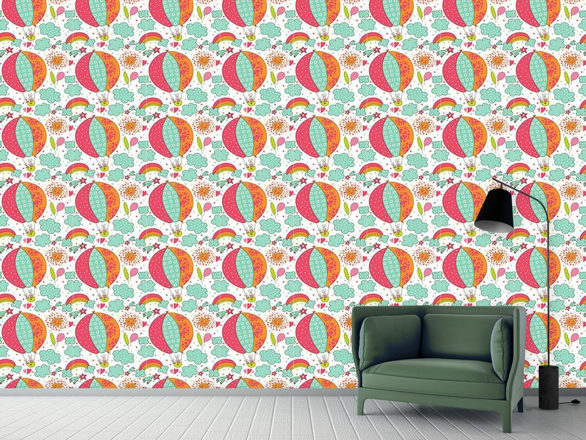 patterned-wallpaper-bunny-balloon-ride