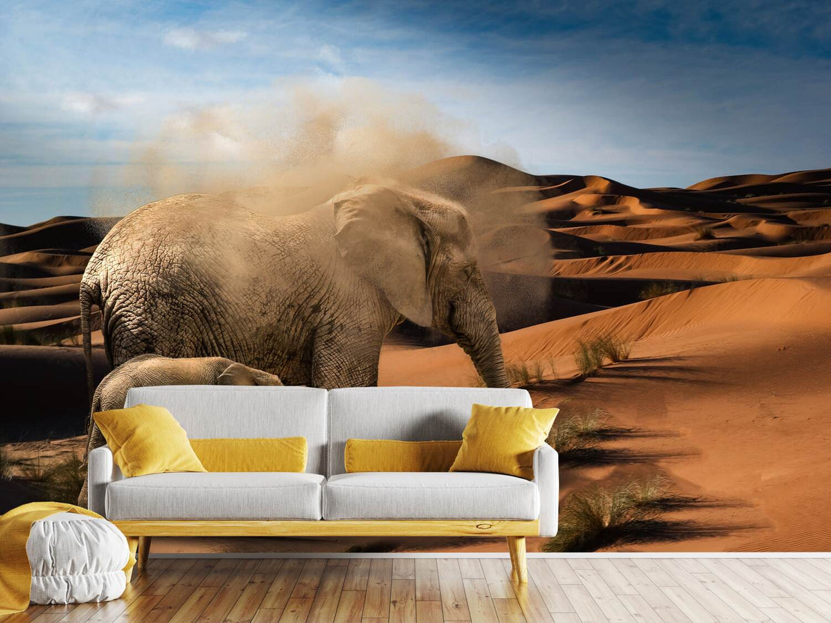 photo-wallpaper-elephants-in-the-desert