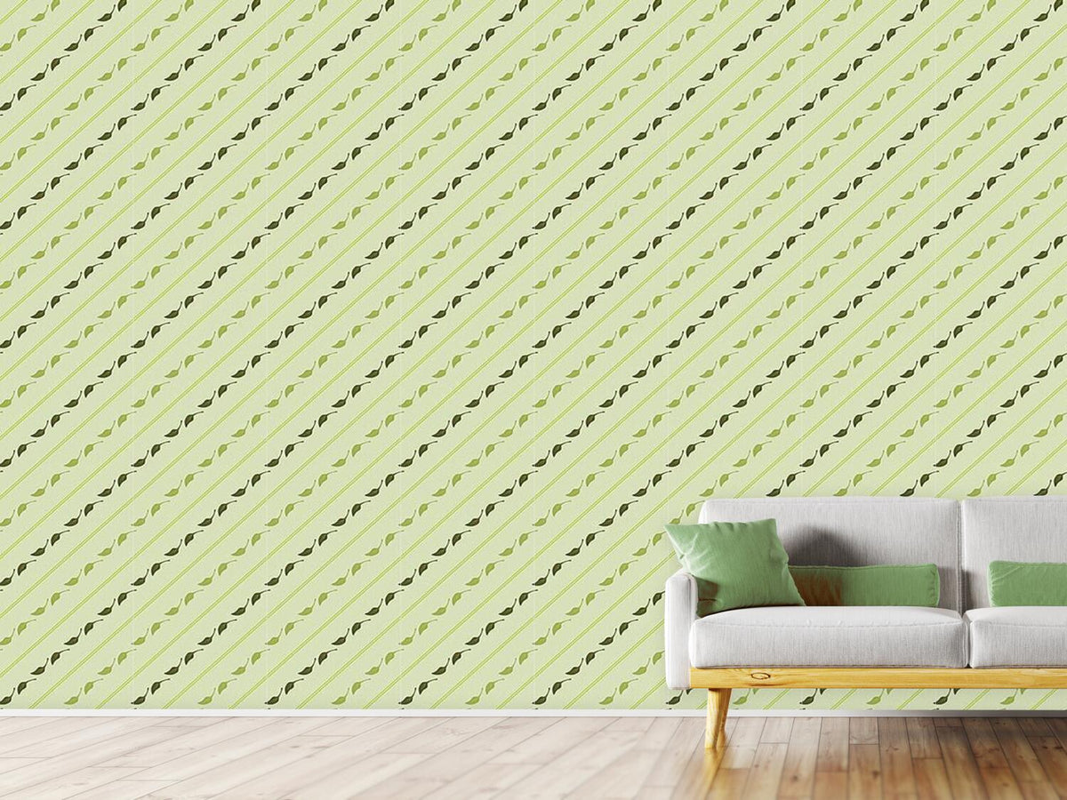 patterned-wallpaper-leaves-and-stripes