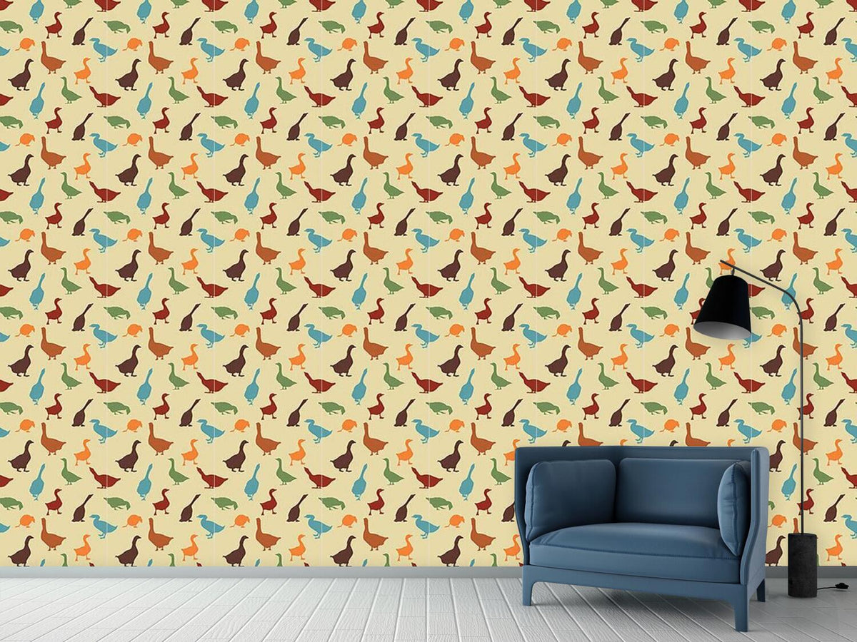 patterned-wallpaper-gabbling-goose