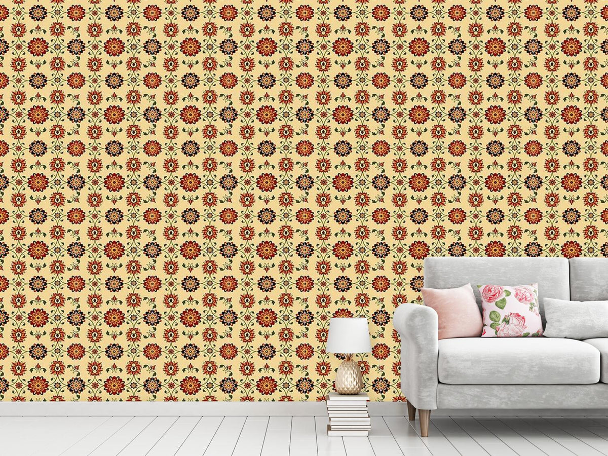 patterned-wallpaper-wall-flower-damask