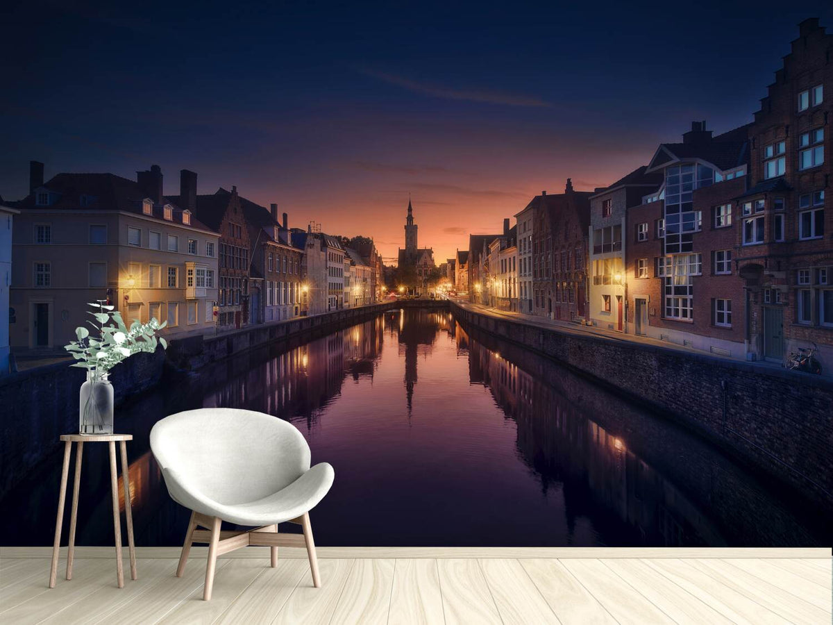 photo-wallpaper-sunset-in-brugge