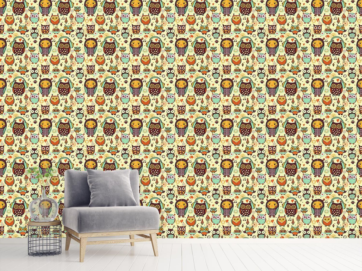 patterned-wallpaper-owl-love-music-very-much