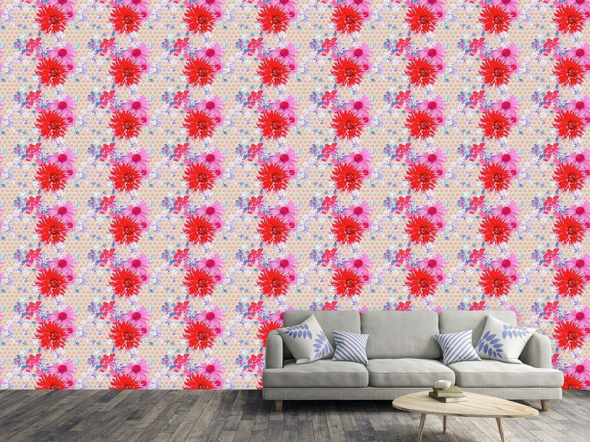 patterned-wallpaper-scattered-flower-on-dots