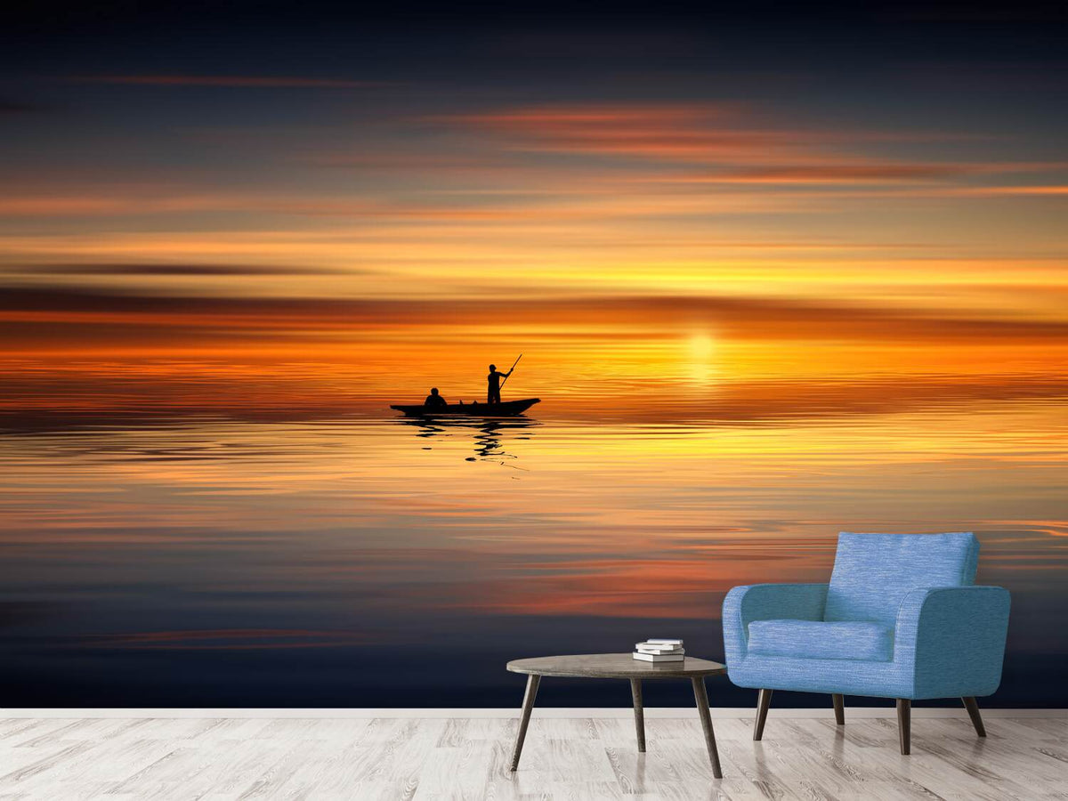 photo-wallpaper-boat-in-the-golden-light