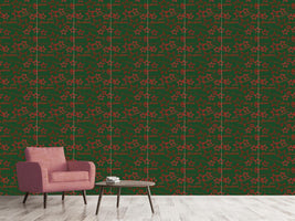 patterned-wallpaper-merry-christmas-green