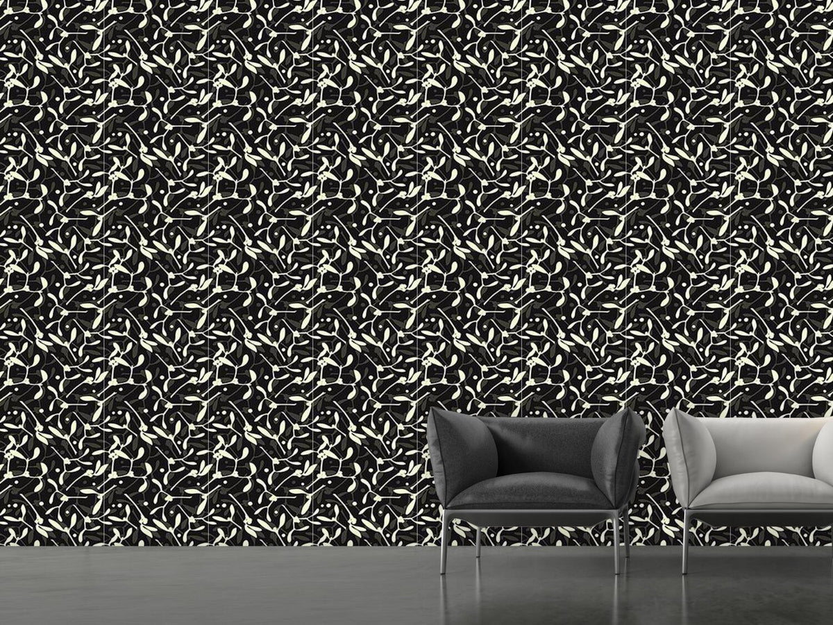 patterned-wallpaper-mistletoe-silhouettes