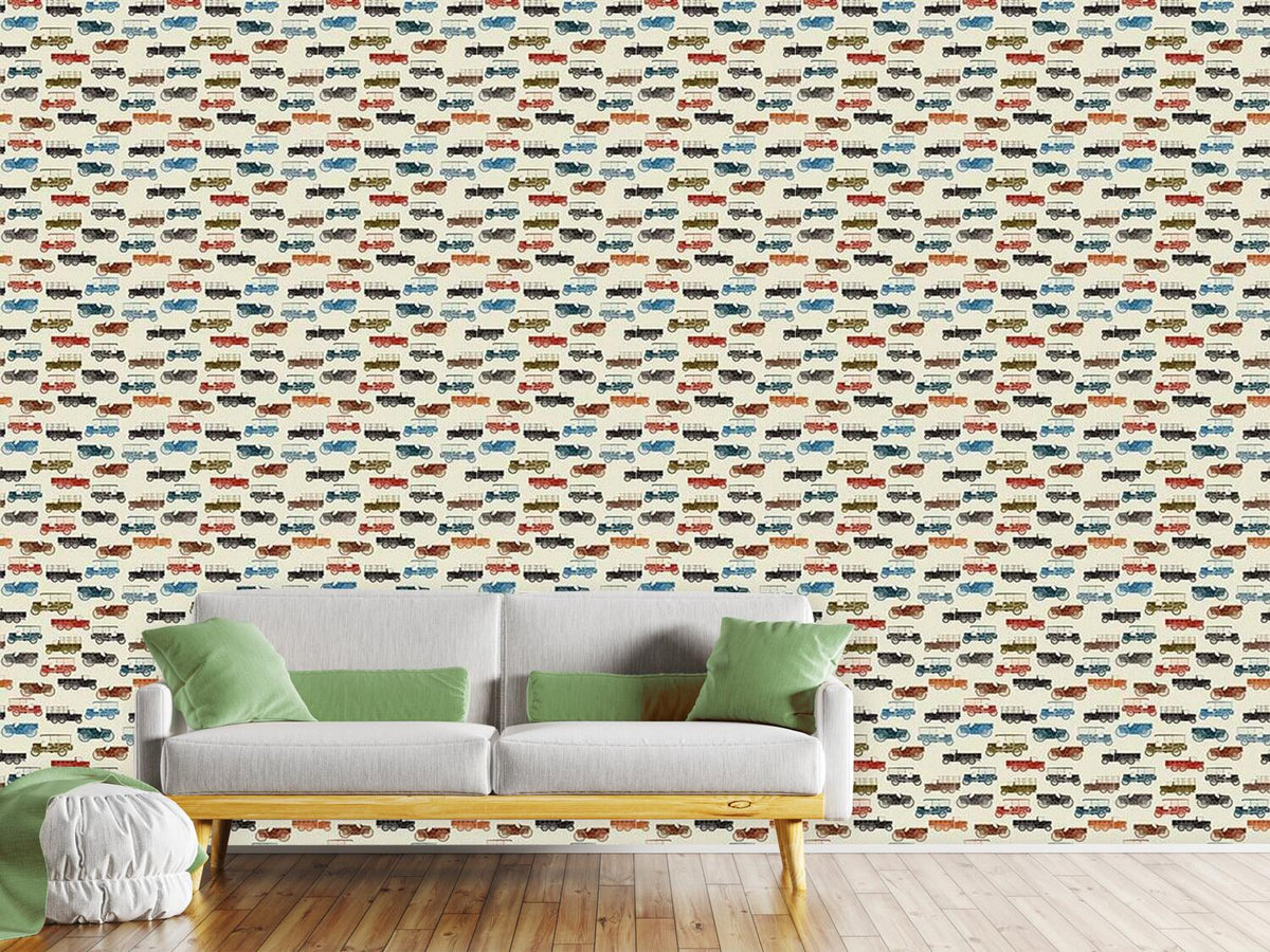 patterned-wallpaper-vintage-cars