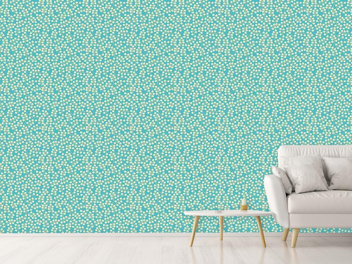 patterned-wallpaper-blue-with-yellow-branches