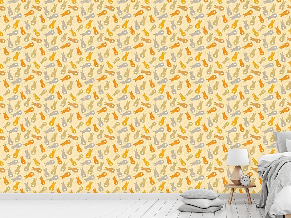 patterned-wallpaper-bouncing-bunnies-yellow