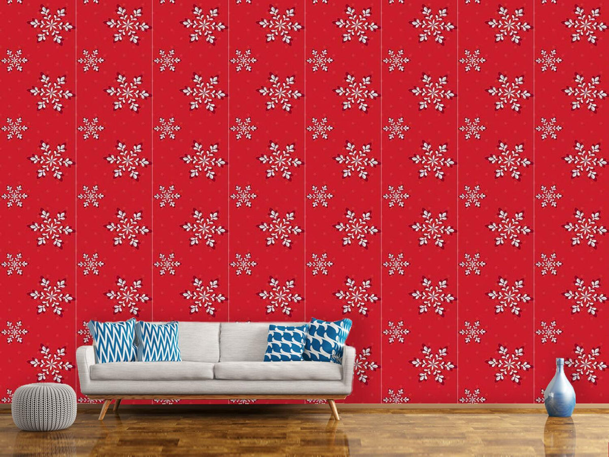 patterned-wallpaper-silver-flakes-red