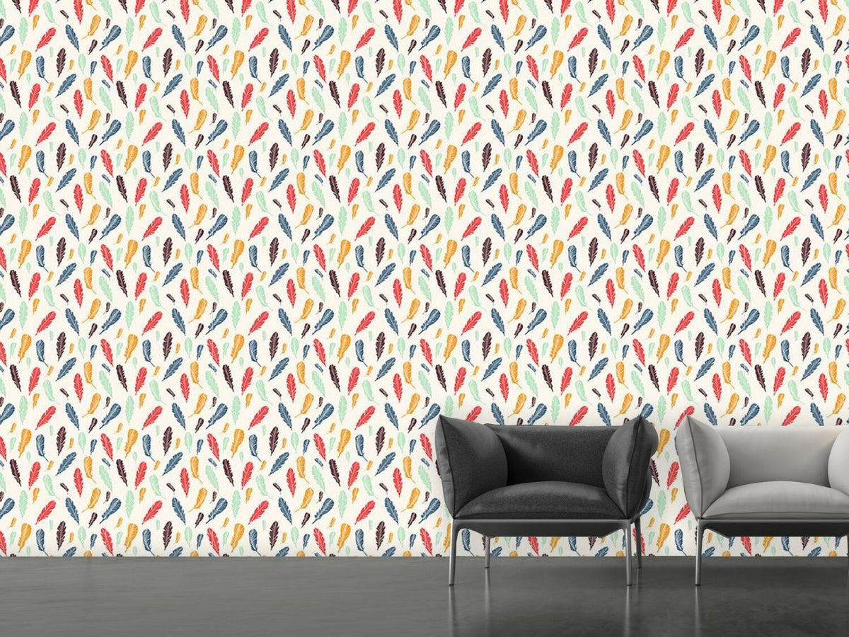 patterned-wallpaper-feathers