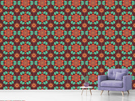 patterned-wallpaper-lotus-flower-retro