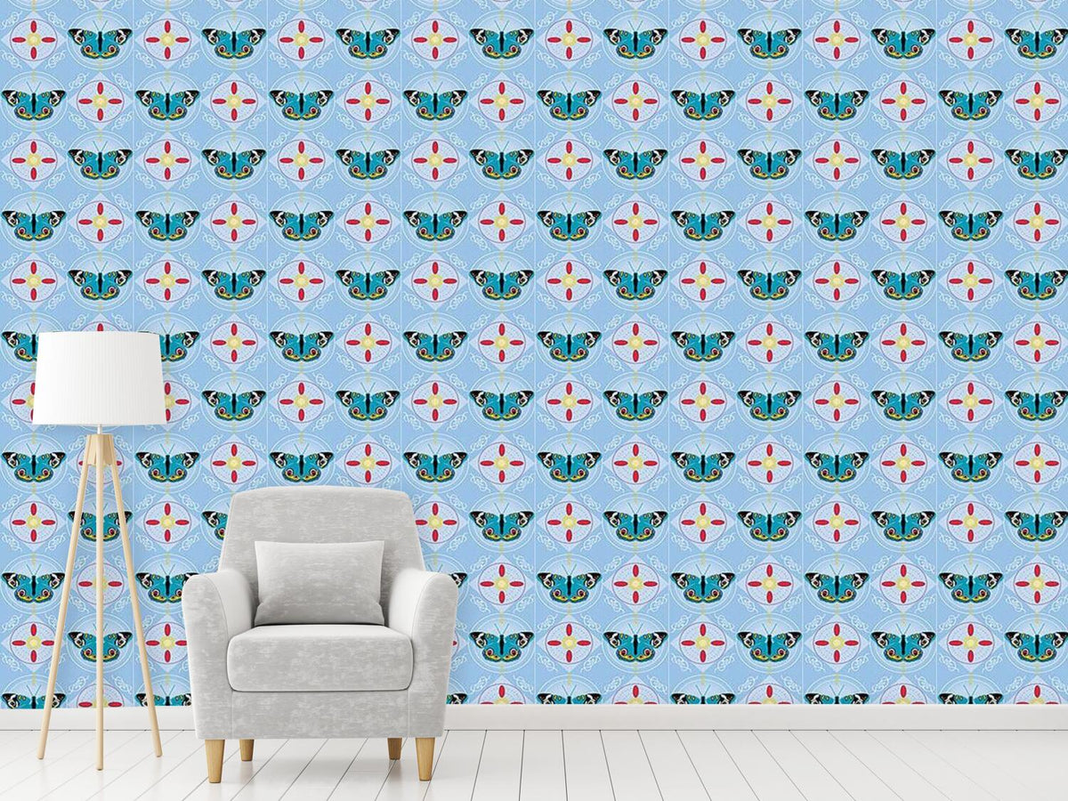 patterned-wallpaper-peacock-butterfly-blue