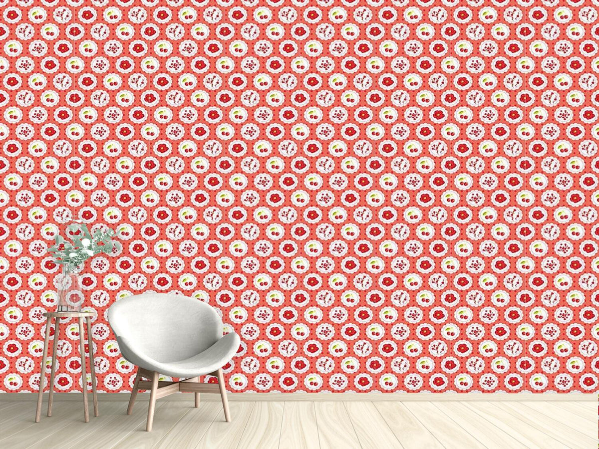 patterned-wallpaper-grannys-cherry-garden-red