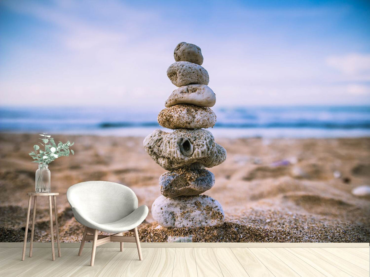 photo-wallpaper-stone-pile-on-the-beach