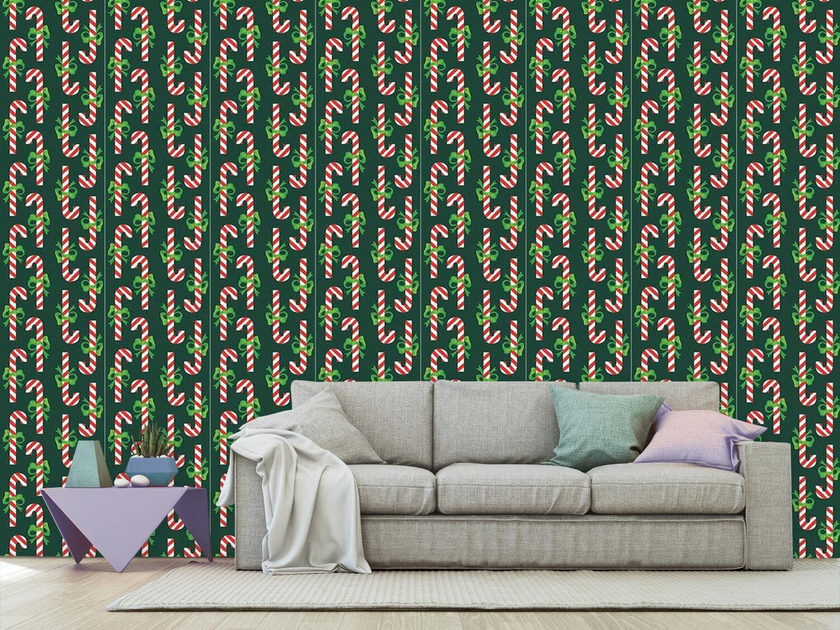 patterned-wallpaper-candy-canes-green