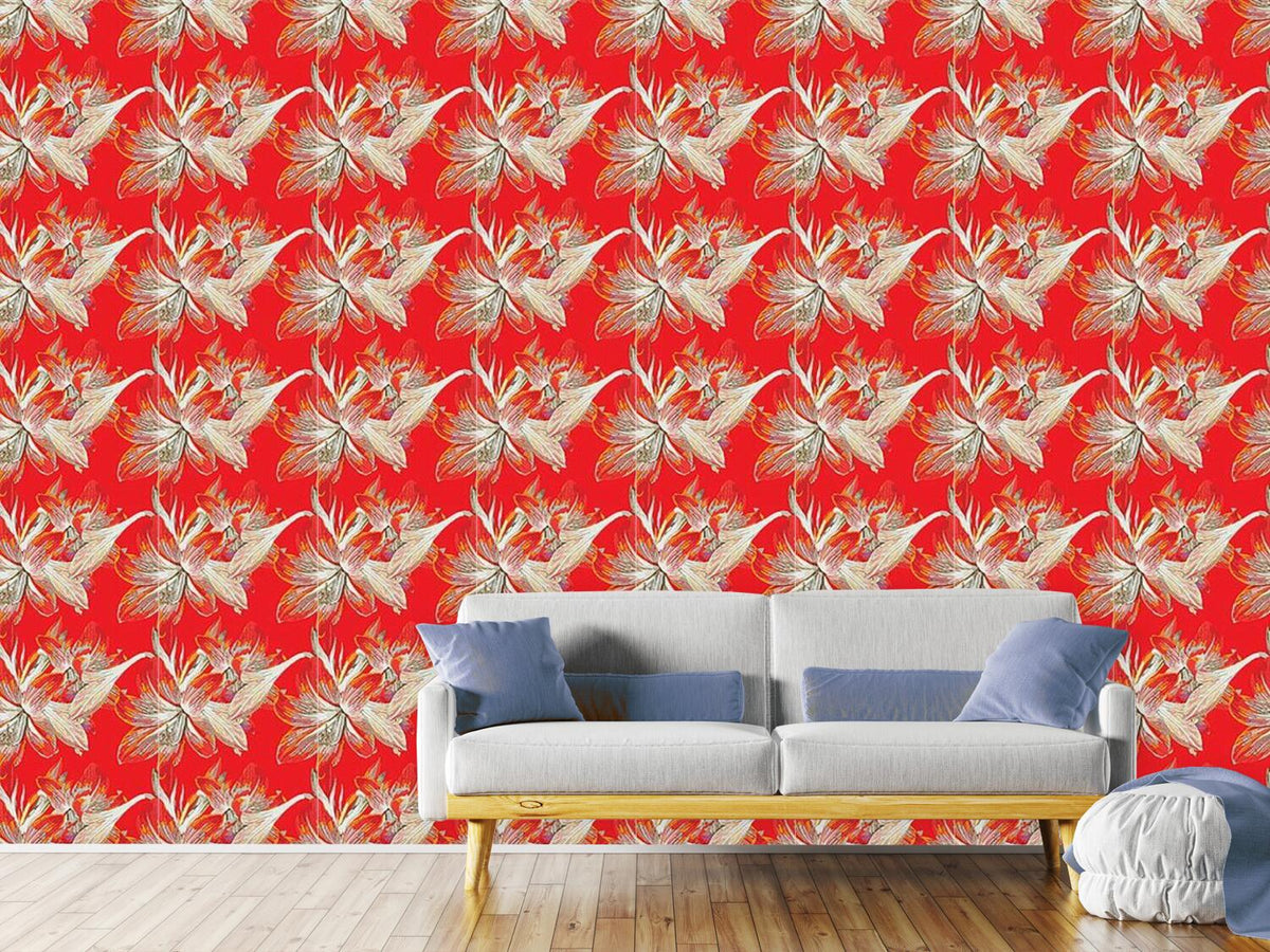 patterned-wallpaper-fire-lily