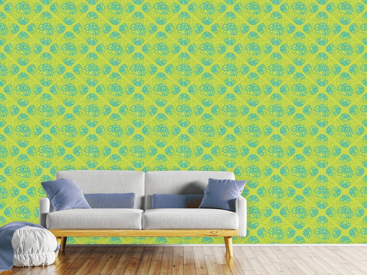 patterned-wallpaper-rose-dream-in-limegreen