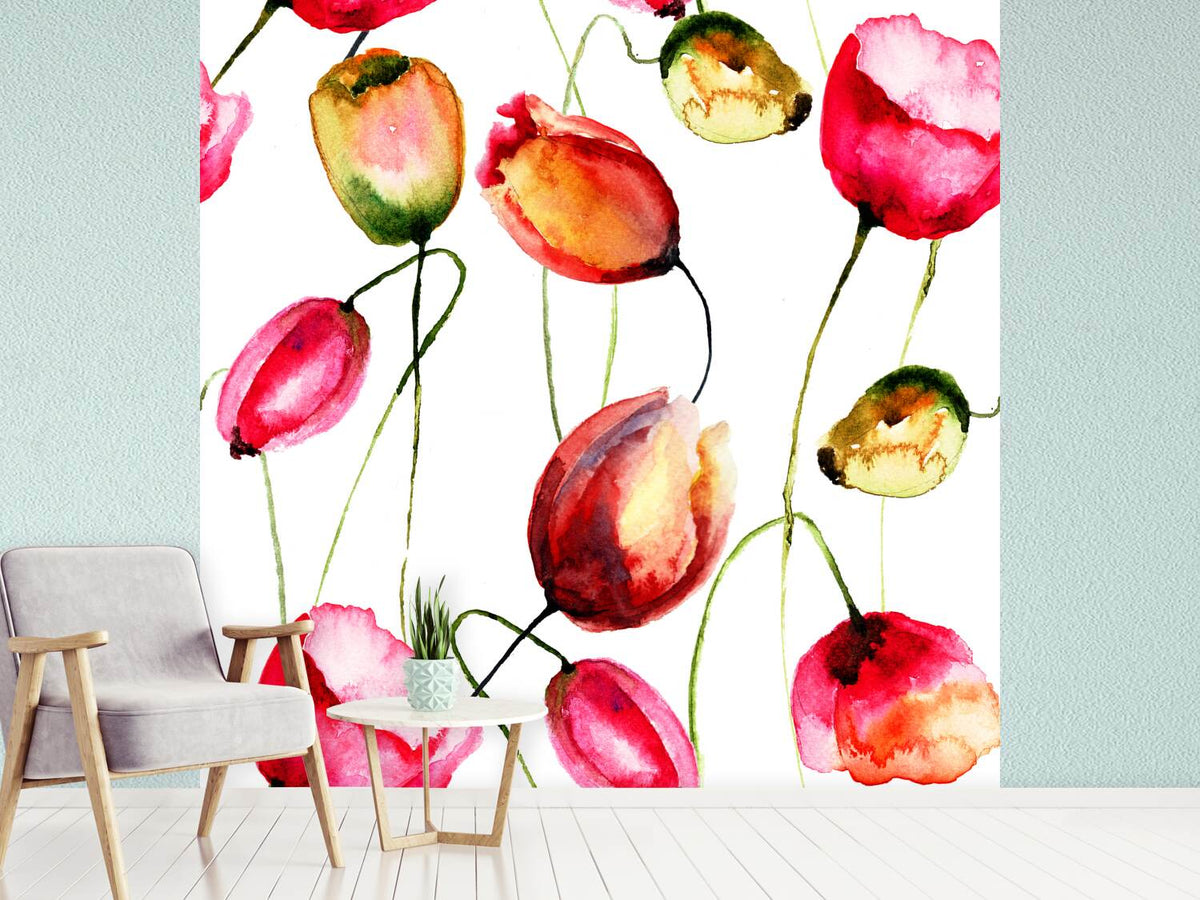 photo-wallpaper-painting-the-tulips