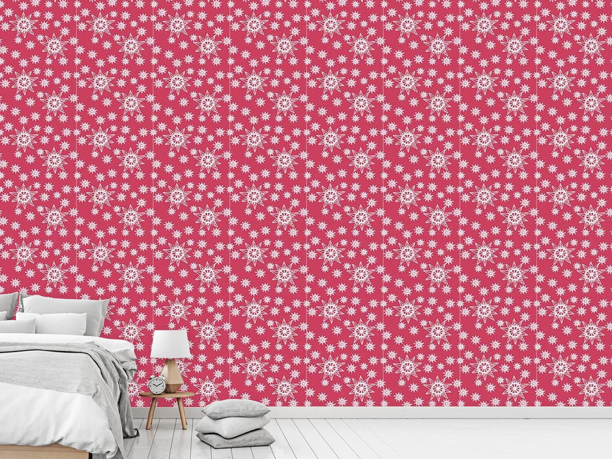 patterned-wallpaper-stars-on-wire-red