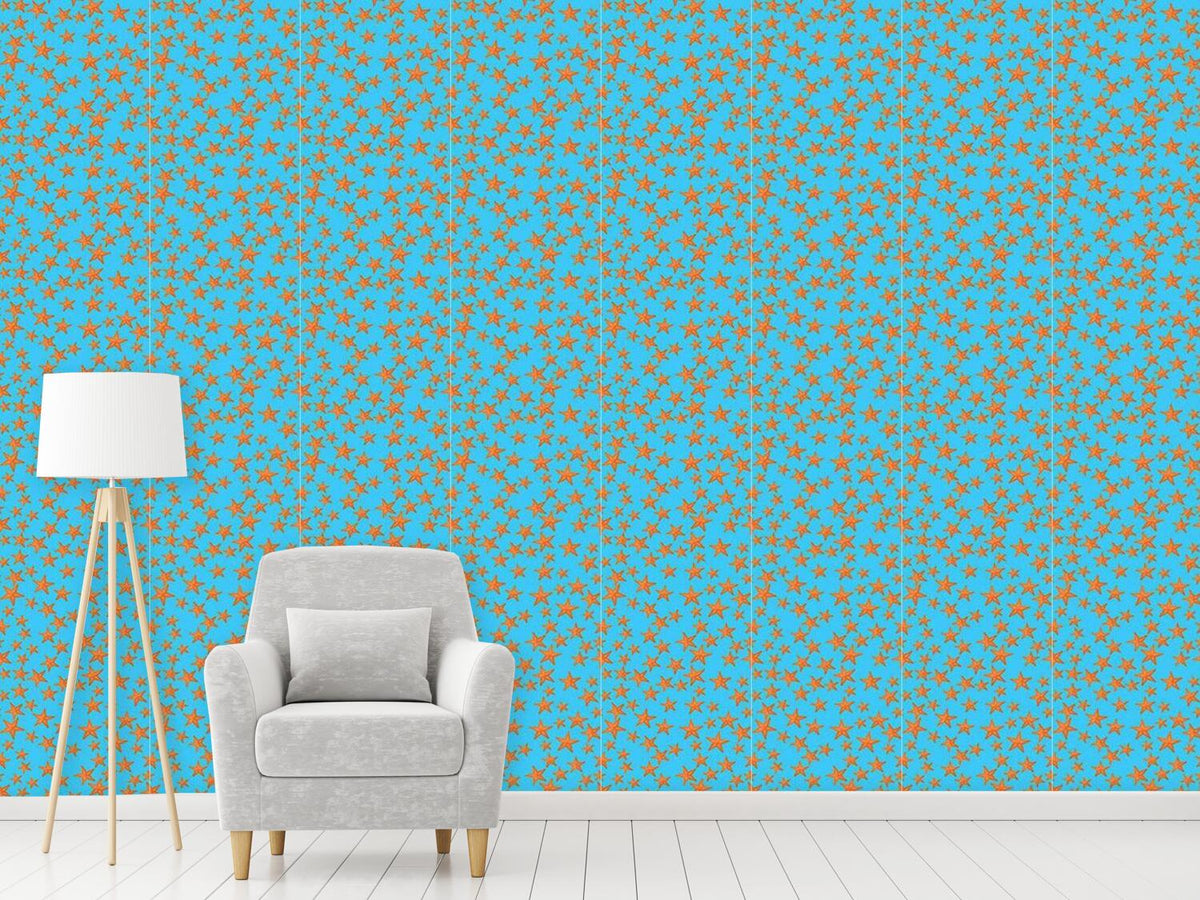 patterned-wallpaper-starfish-fun